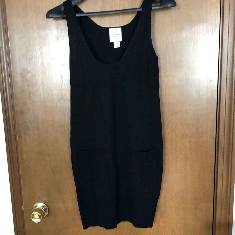 EUC At Last Black Knit Sweater Dress size S